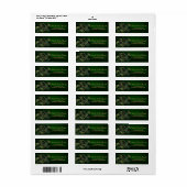 Royal Dark Green Leaves Gold Lijst Return-adres Etiket (Full Sheet)