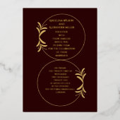 Royal Deep Bourgondië bruiloft folie uitnodiging (Voorkant)