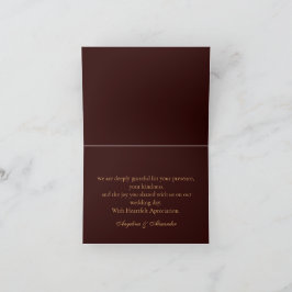 Royal Deep Burgundy Personalized Bedankkaart