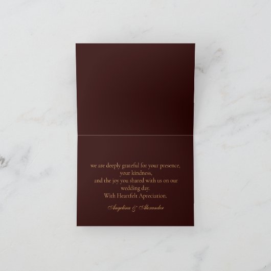 Royal Deep Burgundy Personalized Bedankkaart (Binnen)
