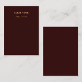 Royal Deep Burgundy Personalized place card Plaatskaartje (Voorkant / Achterkant)