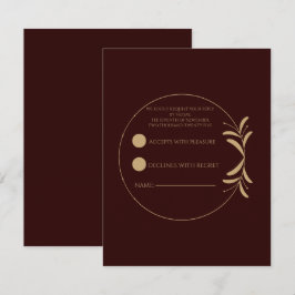 Royal Deep Burgundy Personalized  RSVP Card Kaartje