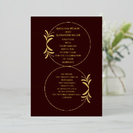 Royal Deep Burgundy Personalized wedding  Folie Uitnodiging