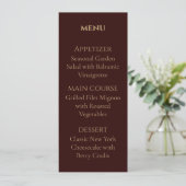 Royal Deep Burgundy Personalized wedding menu (Staand voorkant)