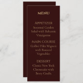 Royal Deep Burgundy Personalized wedding menu (Voorkant / Achterkant)