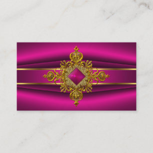 Royal Deep Pink Elegant Gold Rich Jewel Visitekaartje