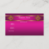 Royal Deep Pink Elegant Gold Rich  Jewel Visitekaartje (Achterkant)