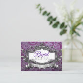 Royal Diaper Raffle|Paarse & White Ethnic Princess Informatiekaartje (Staand voorkant)