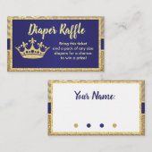 Royal Diaper Raffle Ticket voor Baby shower Informatiekaartje (Voorkant / Achterkant)