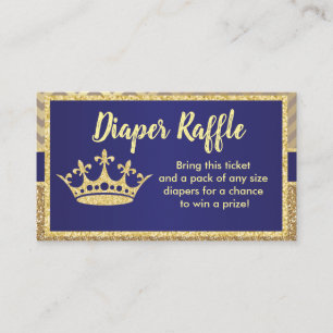 Royal Diaper Raffle Ticket voor Baby shower Informatiekaartje