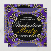 Royal Diva Paarse afstudeerfeestuitnodigingen Kaart (Voorkant / Achterkant)