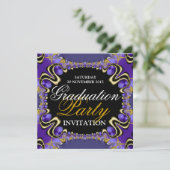 Royal Diva Paarse afstudeerfeestuitnodigingen Kaart (Staand voorkant)