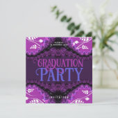 Royal Diva Paarse afstudeerfeestuitnodigingen Kaart (Staand voorkant)