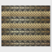Royal Dragon Golden Black Lace Heraldic Vip Cadeaupapier (Vlak)