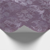 Royal Dragon Violet Script Paarse Floral Grunge Cadeaupapier (Hoek)