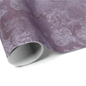 Royal Dragon Violet Script Paarse Floral Grunge Cadeaupapier (Rol Hoek)