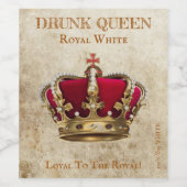 Royal Drink Queen White Wine Label! Wijn Etiket (Enkel label)