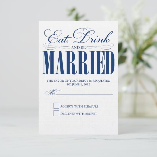 Royal Eat, Drink & getrouwd | Response Kaart (Staand voorkant)