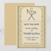 Royal Egyptian Ankh Lotus Gold Bewaar de datum Kaart (Voorkant / Achterkant)