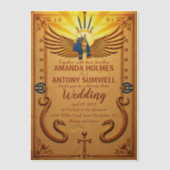 Royal Egyptian Civilization Wedding Invitation Vellum Uitnodigingen (Voorkant)