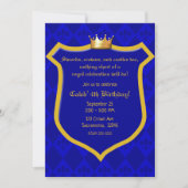 Royal Electric Blauw Goud Schild Kroonprins Partij Kaart (Voorkant)