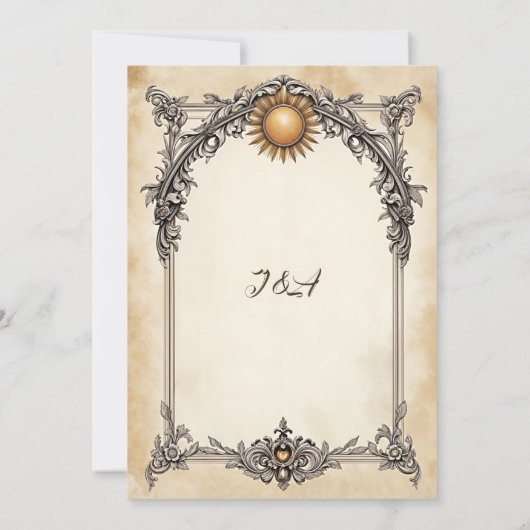 Royal Elegance Barok Huwelijksuitnodiging Kaart (Achterkant)