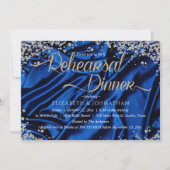Royal Elegant Blue Chic Minimal Rehearsal Dinner Kaart (Voorkant)