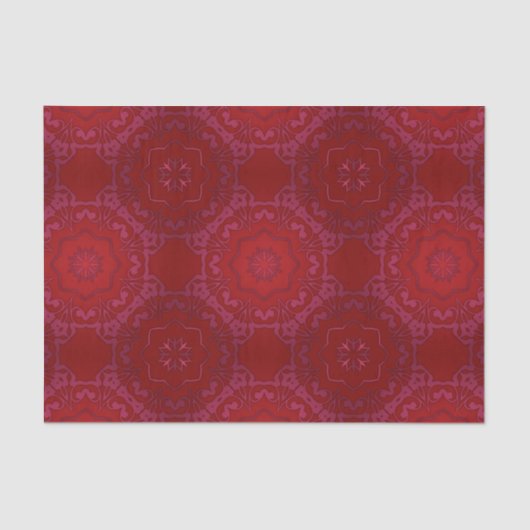 Royal Elegant Classic Luxury Red Damask Patroon Tissuepapier (Voorkant)