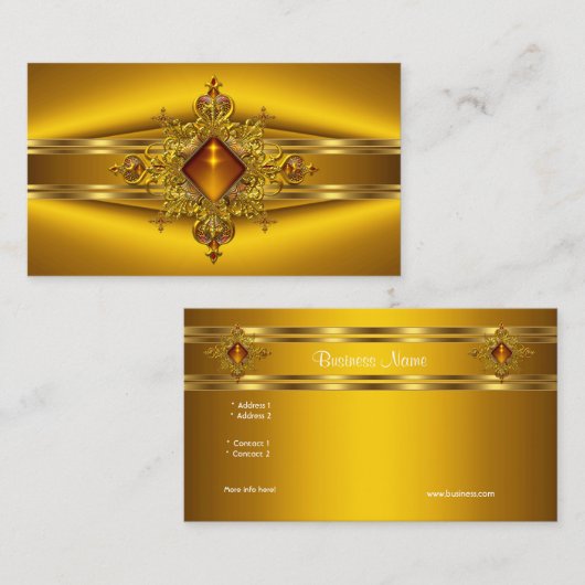 Royal Elegant Geel Goud Rijk Juweel Visitekaartje (Voorkant / Achterkant)