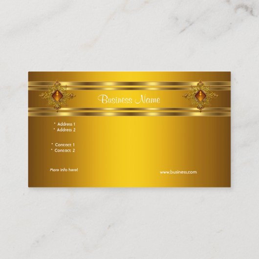 Royal Elegant Geel Goud Rijk Juweel Visitekaartje (Achterkant)