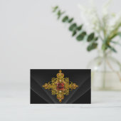Royal Elegant Gold Rich Rood Zwart  Juweel 2 Visitekaartje (Staand voorkant)