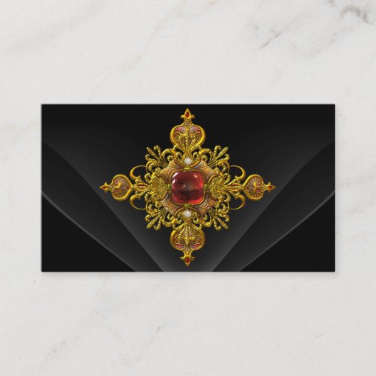 Royal Elegant Gold Rich Rood Zwart  Juweel 2 Visitekaartje (Voorkant)