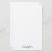 Royal Elegant Luxe Classic Zwart Gepersonaliseerd Briefpapier (Voorkant / Achterkant)