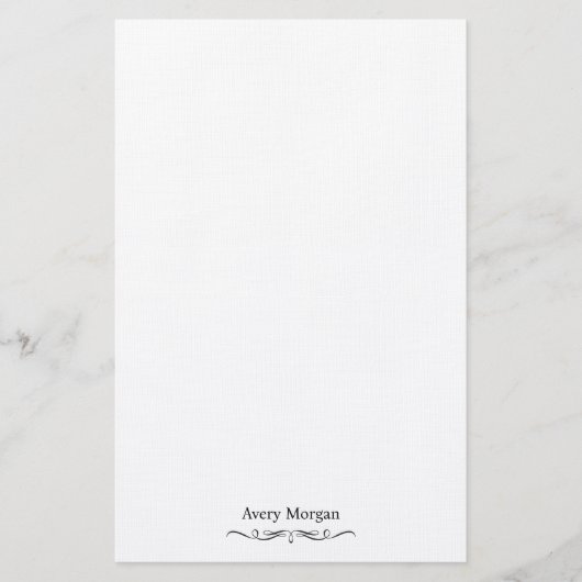 Royal Elegant Luxe Classic Zwart Gepersonaliseerd Briefpapier (Voorkant)