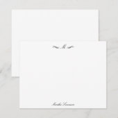 Royal Elegant Luxe Classic Zwart Gepersonaliseerd Notitiekaartje (Voorkant / Achterkant)