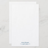 Royal Elegant Luxe Marine Blauw Gepersonaliseerd Briefpapier (Voorkant / Achterkant)