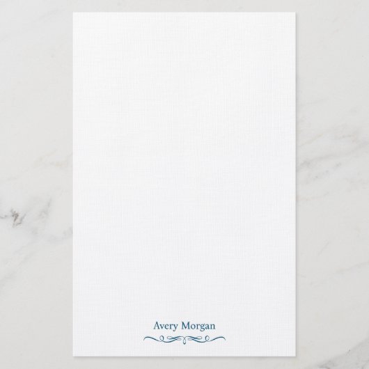 Royal Elegant Luxe Marine Blauw Gepersonaliseerd Briefpapier (Voorkant)