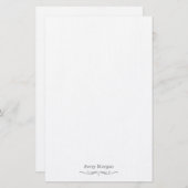 Royal Elegant Luxe Smokey Grey Gepersonaliseerd Briefpapier (Voorkant / Achterkant)