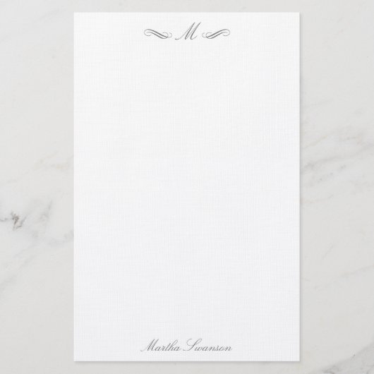 Royal Elegant Luxe Smokey Grey Gepersonaliseerd Briefpapier (Voorkant)