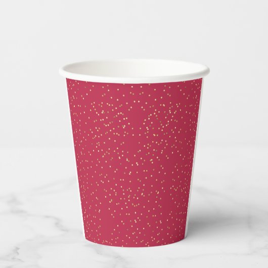 Royal Elegant Red Gold Crown Tiara Naam Monogram Papieren Bekers (Achterkant)