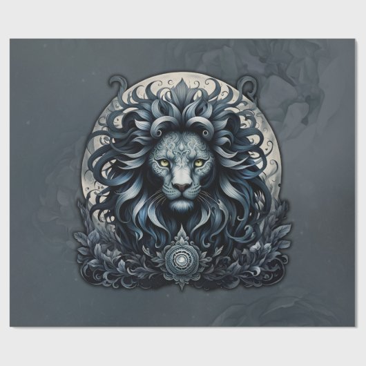 Royal elegantie, een majestueuze blik  leeuwenhoof cadeaupapier (Vlak)