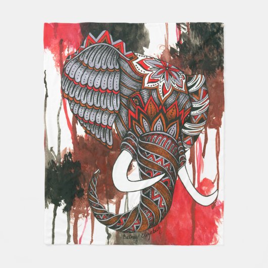 Royal Elephant Fleece Deken (Voorkant)