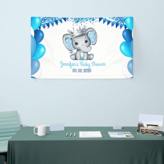 Royal Elephant met Crown Silver Banner Shower (Beurs)