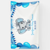 Royal Elephant met Crown Silver Banner Shower (Verticaal)
