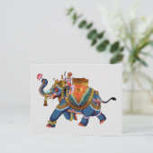 Royal Elephant's Journey: Indiase folkloristische Briefkaart (Staand voorkant)
