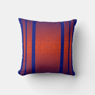 Royal Ember – Diepblauw & Verbrand Oranje Sierkuss Kussen