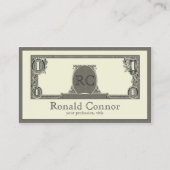 Royal Emblem Dollar Bill Monogrammed Cool Card Visitekaartje (Voorkant)