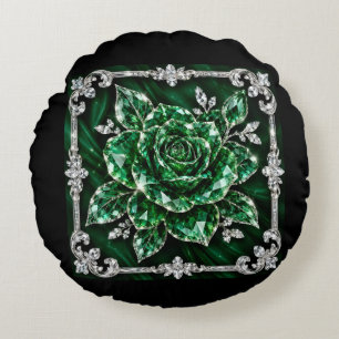 Royal Emerald Crystal Bloemcollectie Rond Kussen