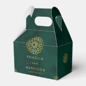 Royal Emerald Green Gold  bruiloft Bedankt Bedankdoosjes (Voorkant Zijde)