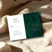 Royal Emerald Green Gold bruiloft RSVP Briefkaart